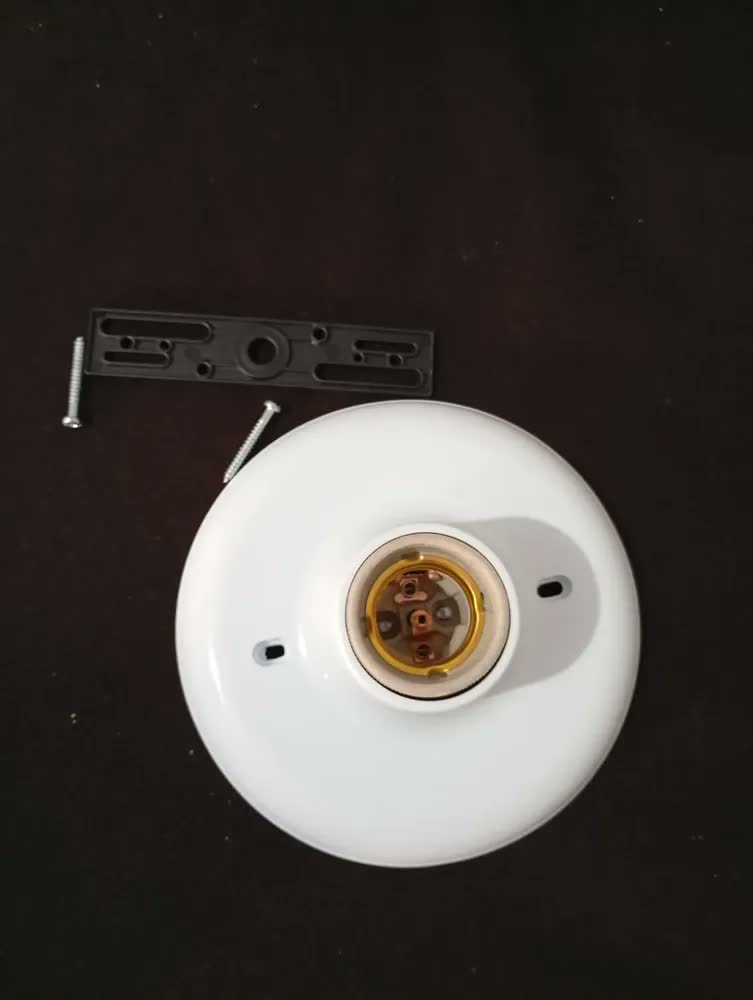 foto de Kit 2 Plafonnier Plafon 100w Bocal Soquete E27 Em Porcelana Cor Branco