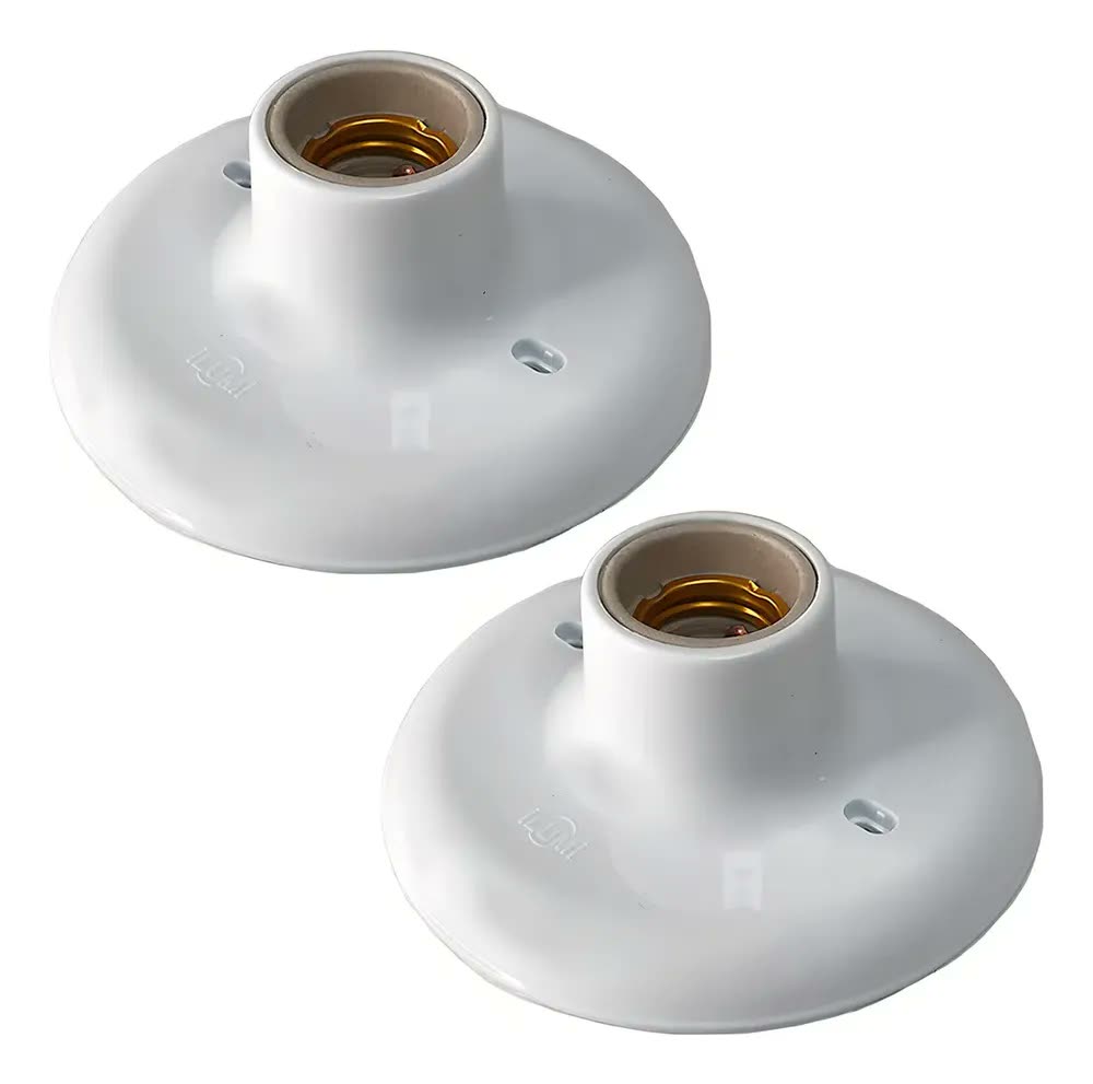 Kit 2 Plafonnier Plafon 100w Bocal Soquete E27 Em Porcelana Cor Branco
