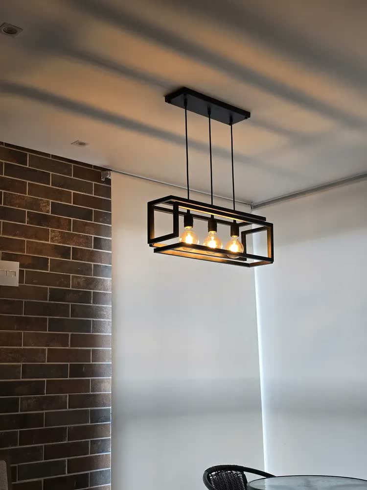 foto de Pendente Luminária Industrial Preto Infinity Triplo