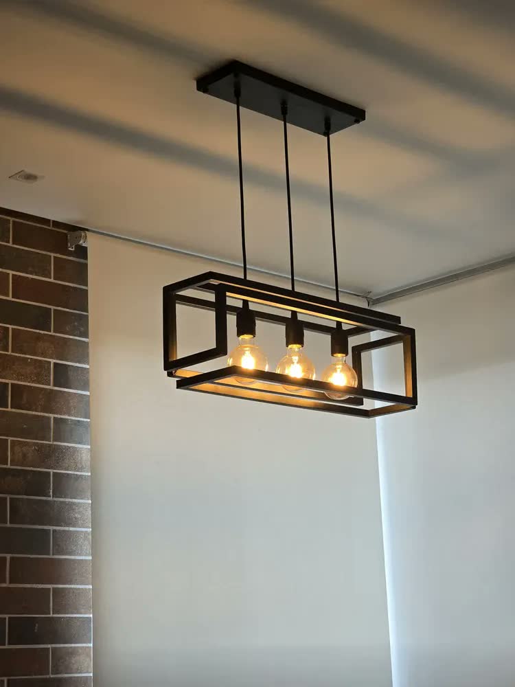 foto de Pendente Luminária Industrial Preto Infinity Triplo