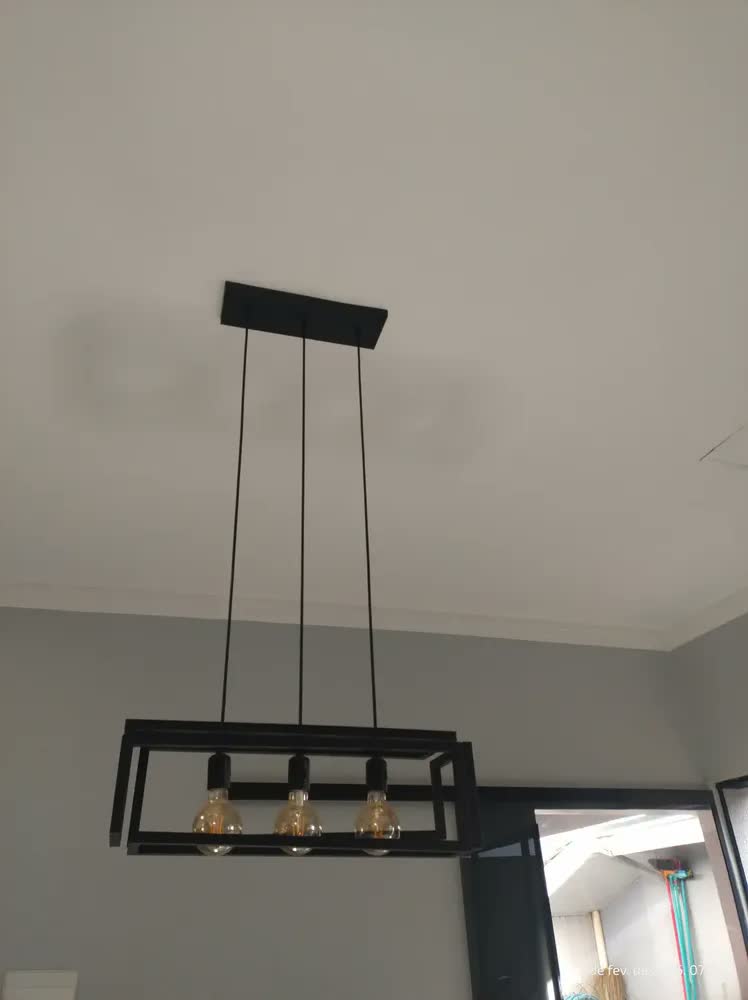 foto de Pendente Luminária Industrial Preto Infinity Triplo