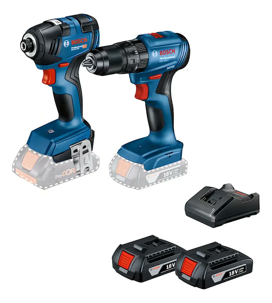 foto de Combo Furadeira Gsb 185-li + Chave Impacto Gdr 18v-200 Bosch