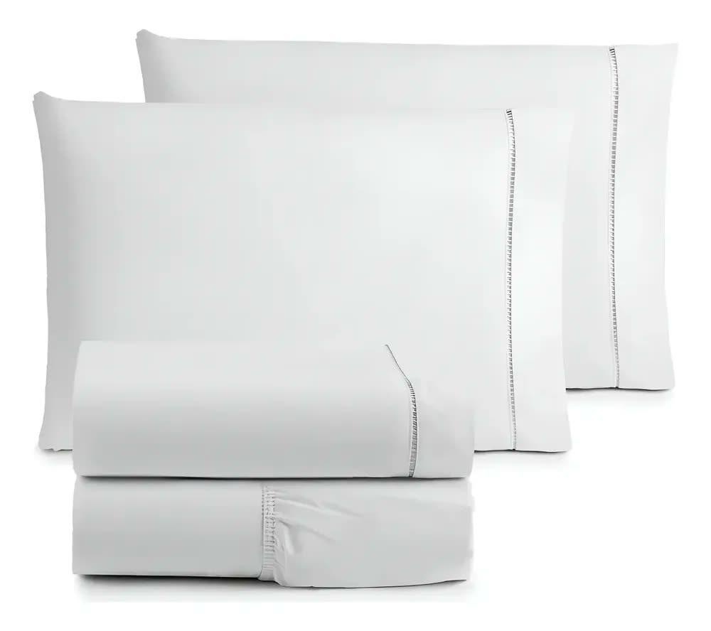 Jogo de Cama Queen 4 Peças 400 Fios Algodão Branco Vilma Enxovais