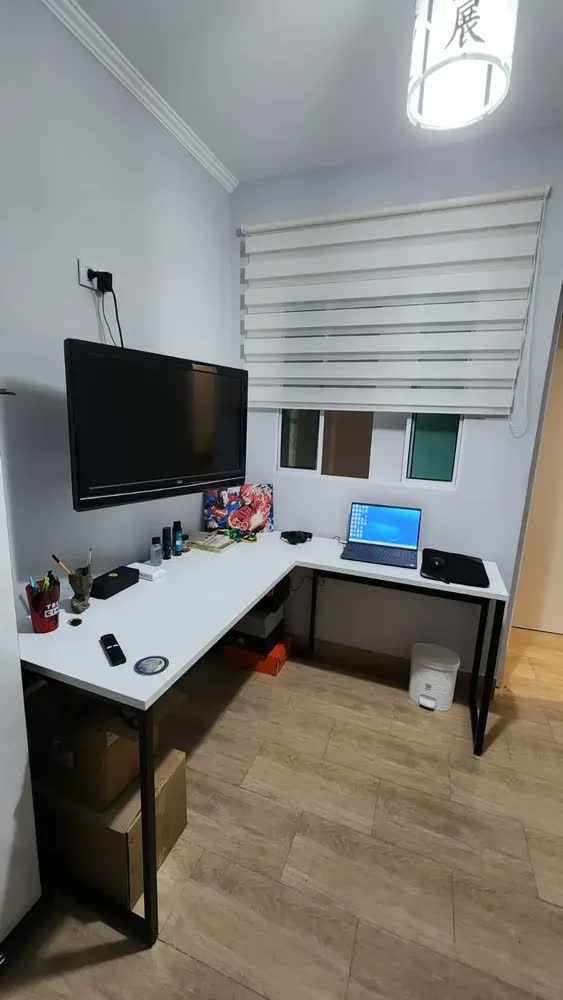 foto de Mesa Escritório Em L Escrivaninha Office Industrial 150x150 Cor Nogal