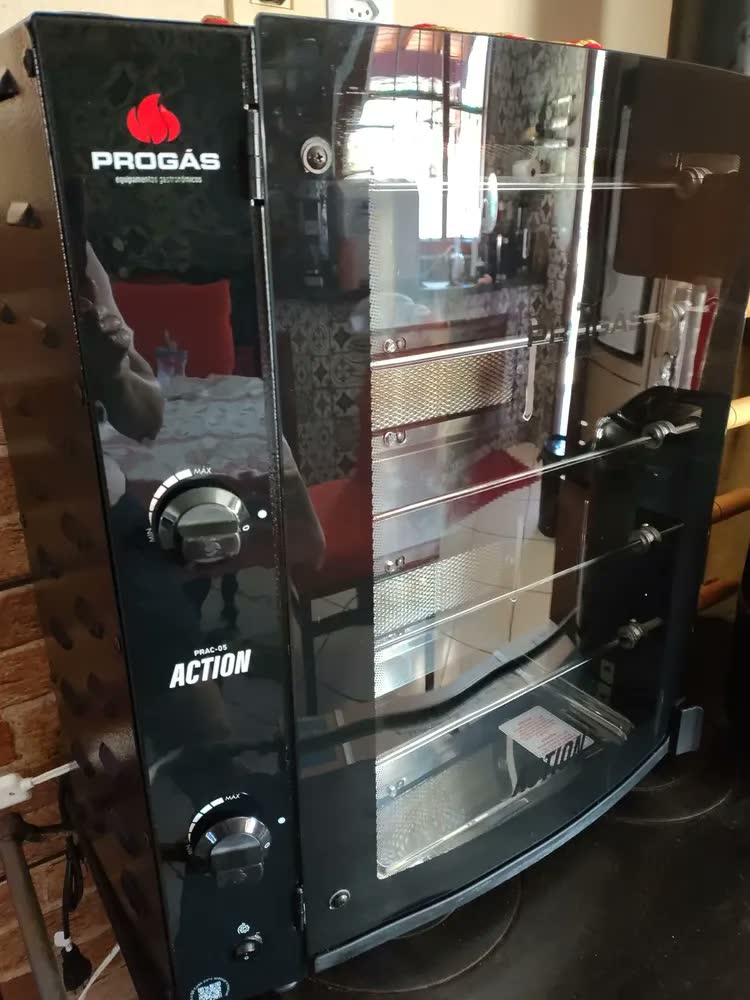 foto de Churrasqueira Elétrica Progás PRAC-05I Aço Inox Preto Bivolt