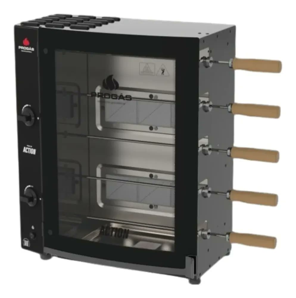 Churrasqueira Elétrica Progás PRAC-05I Aço Inox Preto Bivolt