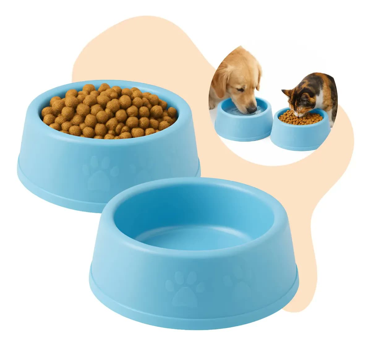 Kit 2 Pote Ração Pet Água - Comida Gato E Cães Grande Médio