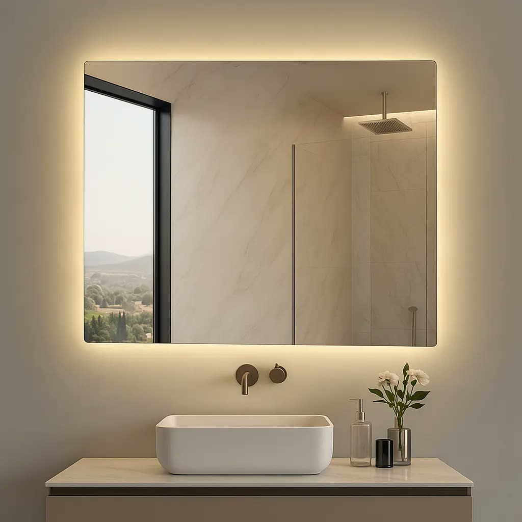 Espelho Retangular Iluminado Led 110 X100 Lapidado Banheiro