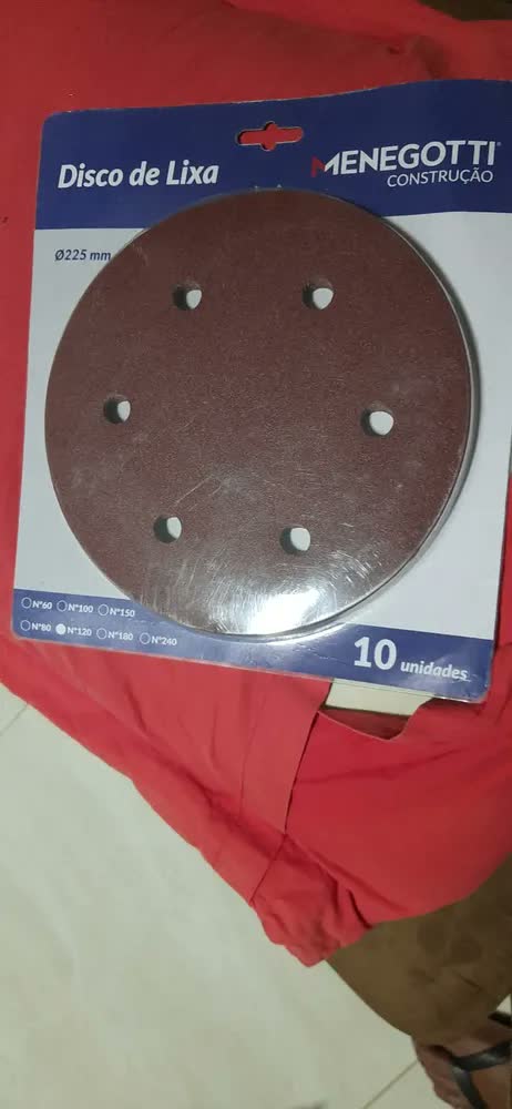 foto de Kit Com 10 Lixas 225mm Grão 120 Para Lixadeira Girafa De Teto