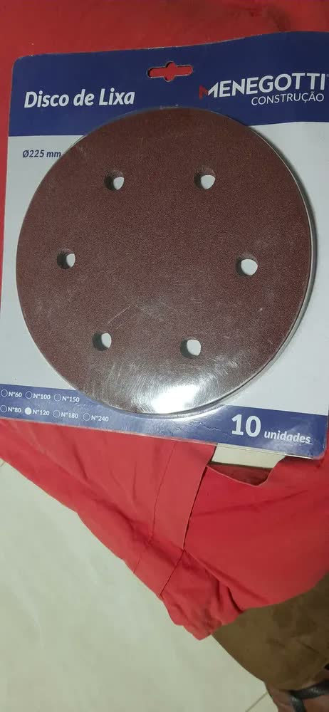 foto de Kit Com 10 Lixas 225mm Grão 120 Para Lixadeira Girafa De Teto