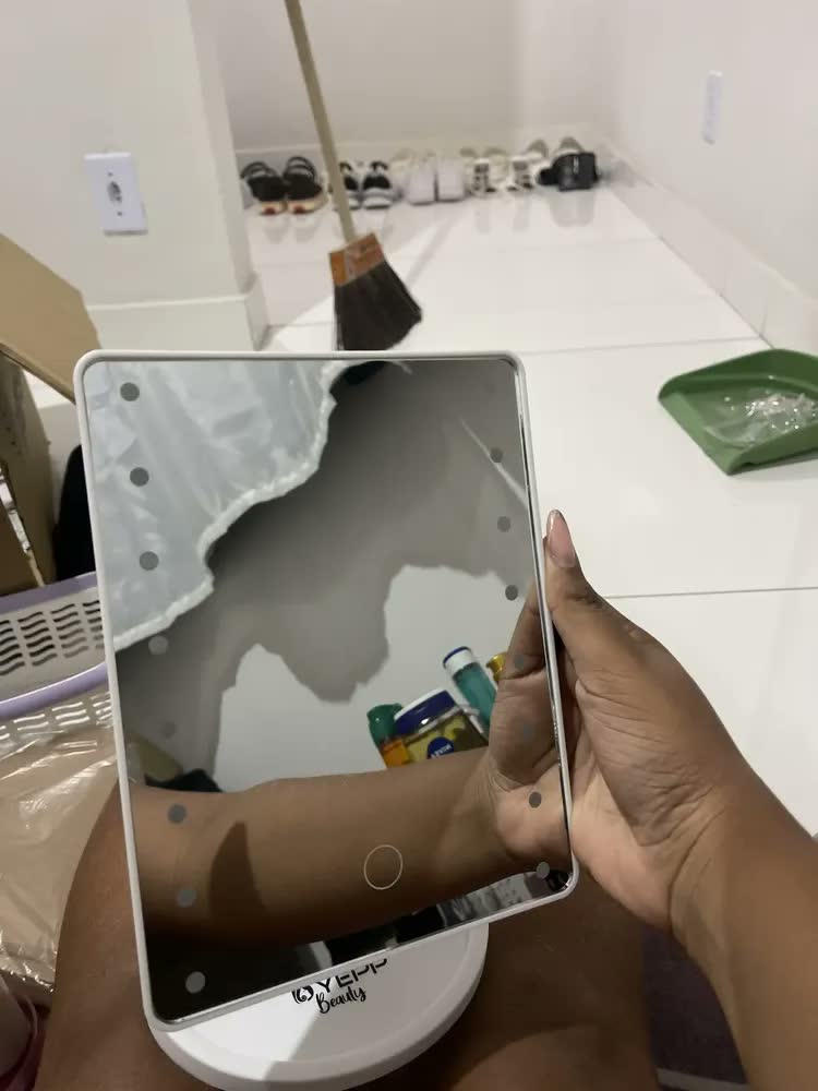foto de Espelho De Mesa C/ Led Portátil Maquiagem Camarim Articulado Cor Da Moldura Branco Importados WL Center