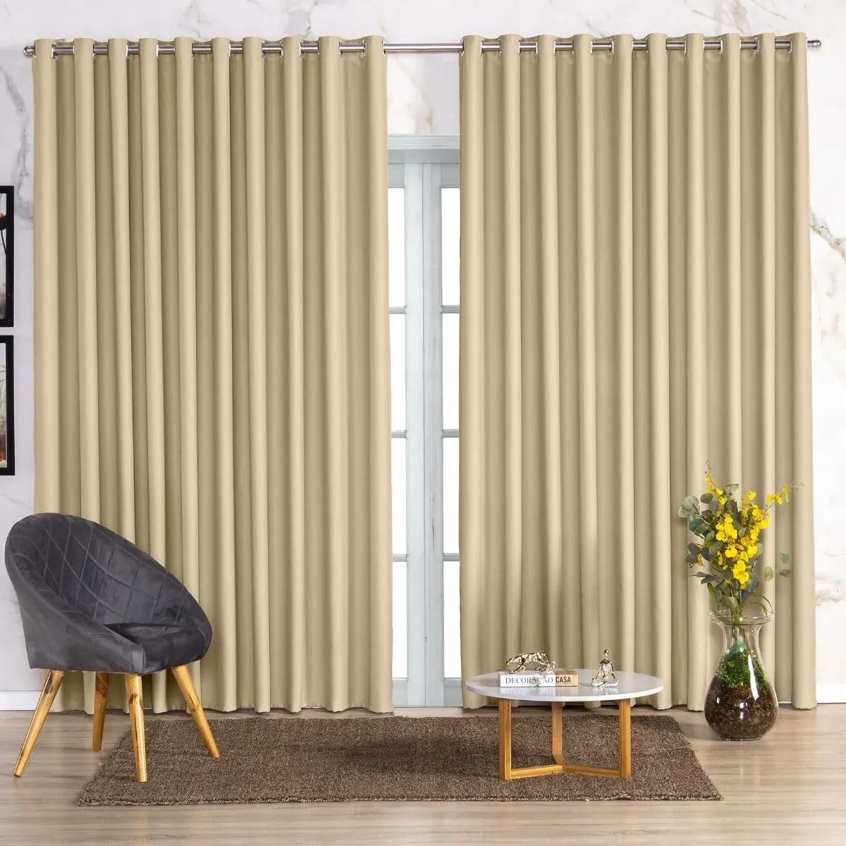 Cortina Blackout Grande Para Sala 3,00 X 2,20 Em Tecido Luxo