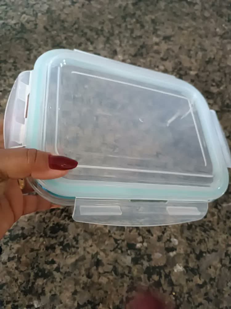 foto de Kit 2 Potes Vidro Retangular 1520ml Hermético Reforçado