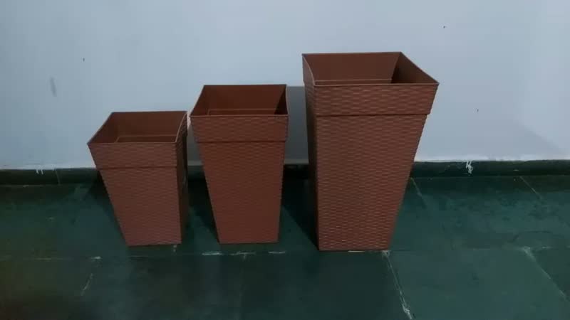 foto de 3 Vaso Plantas Flores Rattan Grande Decorado 10,17,28 Litros