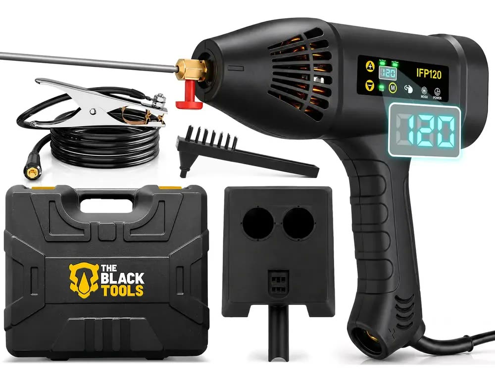 Máquina De Solda Inversora Portatil MMA 120a Eletrodo Eletrica IFP120 The Black Tools 220V Com Acessórios