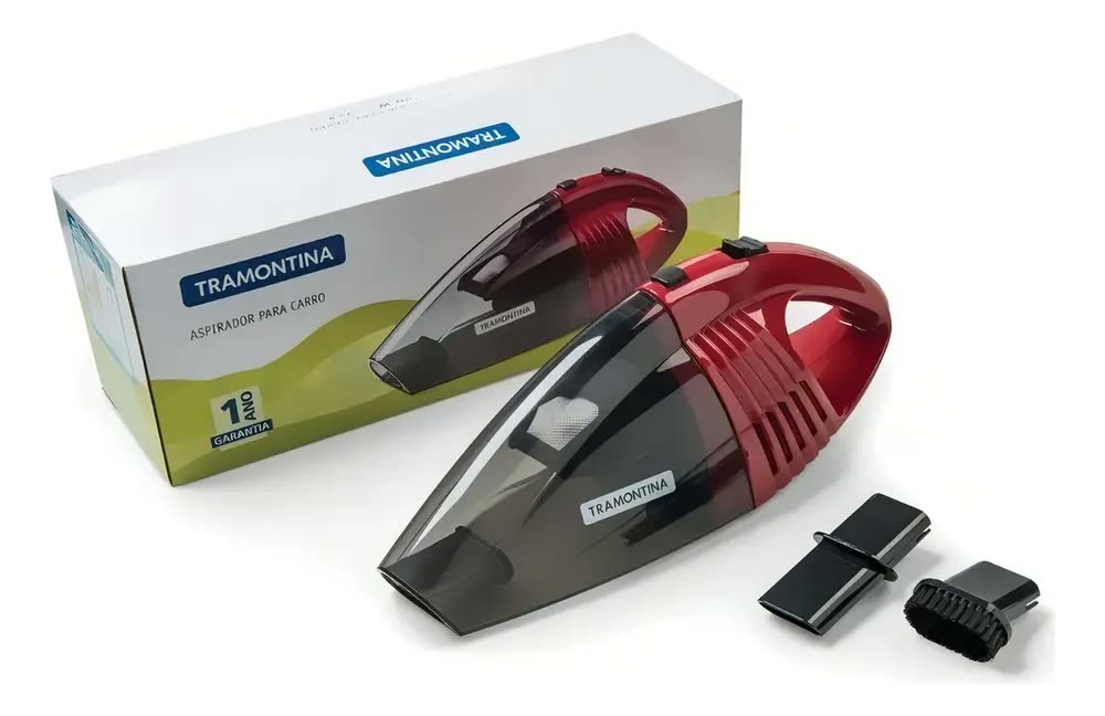 Aspirador De Pó Automotivo Portátil Carro 60w Tramontina Cor Vermelho