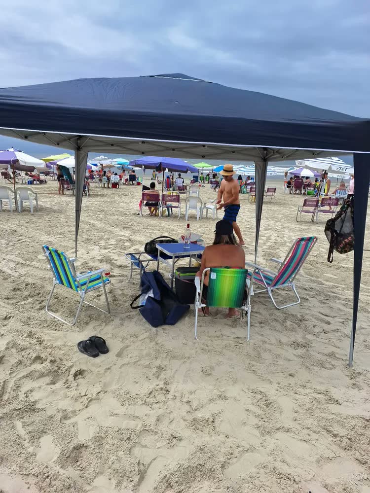 foto de Gazebo Sanfonado MOR X-Flex 3x3m Oxford Azul-Escuro Silvercoating Aço Carbono + Sacola