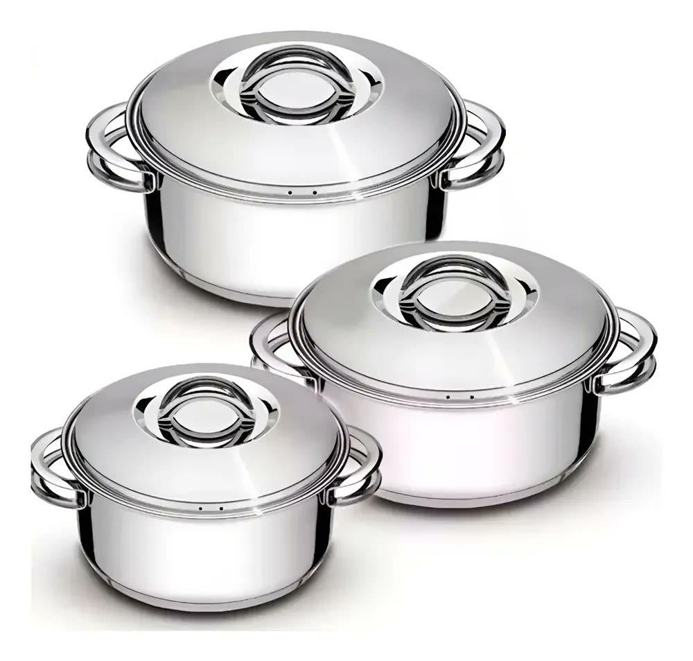 Jogo De Panelas Aço Inox 3 Peças Solar Tramontina 65510740