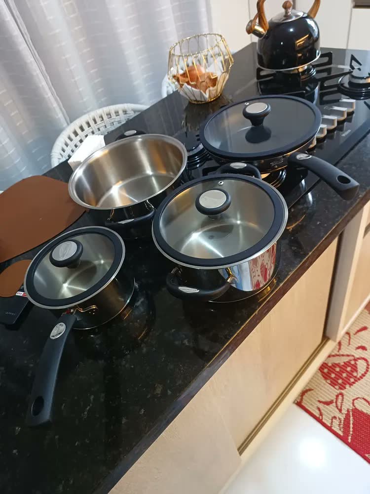 foto de Jogo Panela Tramontina Solar Silicone 5 Pçs P/ Fogão Indução 65120/040