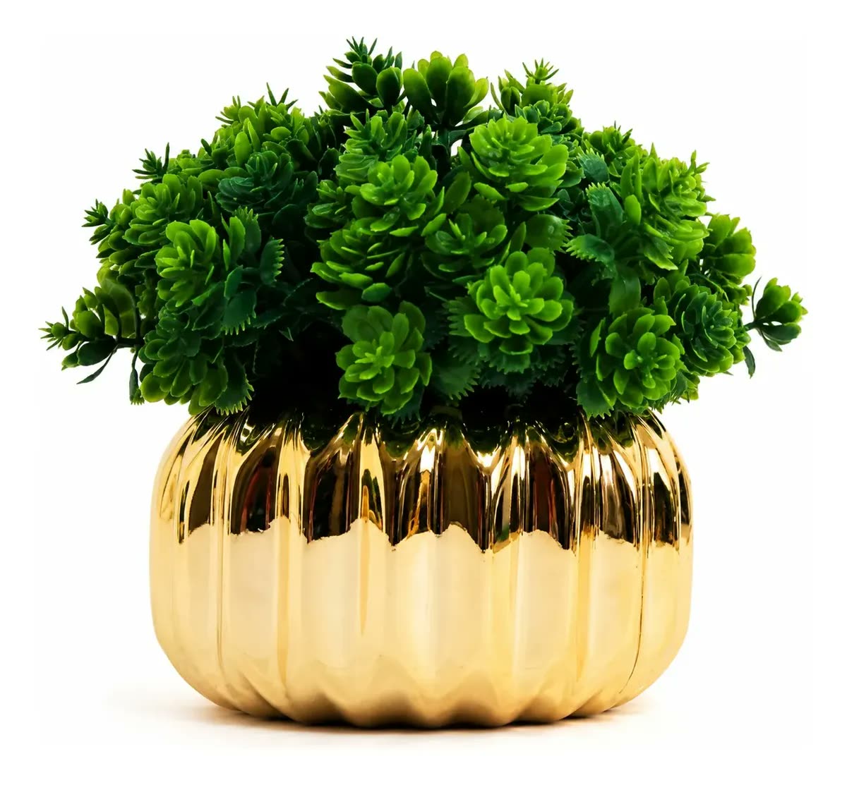 Mini Vasinho Decoração Com Planta Artificial Porcelana 10cm