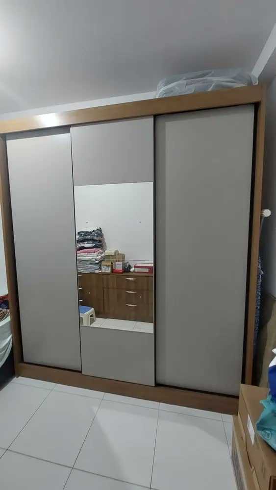 foto de Guarda Roupa Casal Em Mdf Com Espelho 3 Portas 6 Gavetas