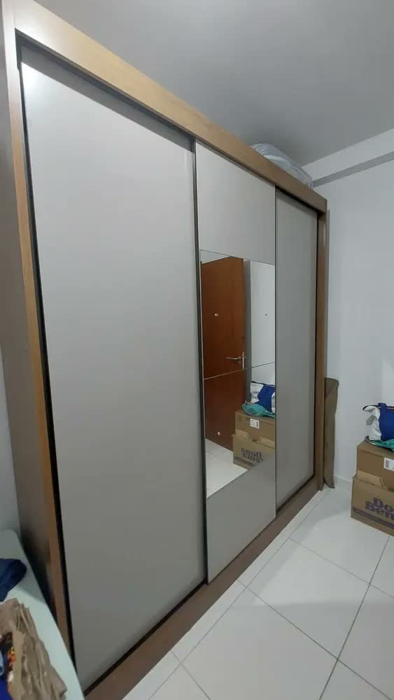 foto de Guarda Roupa Casal Em Mdf Com Espelho 3 Portas 6 Gavetas
