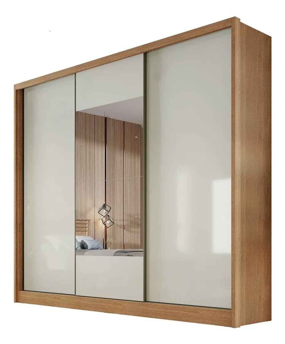 Guarda Roupa Casal Em Mdf Com Espelho 3 Portas 6 Gavetas