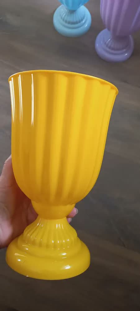 foto de 2 Vaso Grego Dubai Plástico Floreira Taça Romana Decoração
