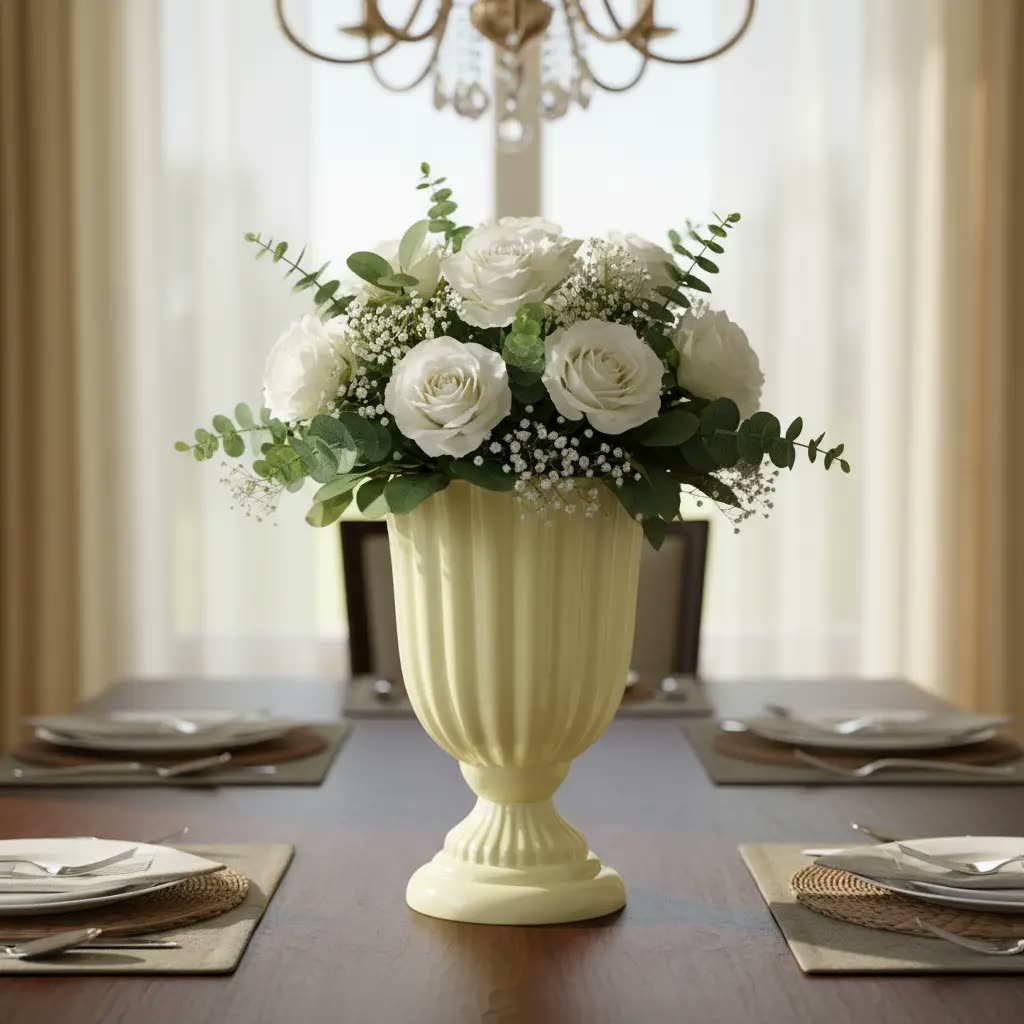 foto de 2 Vaso Grego Dubai Plástico Floreira Taça Romana Decoração