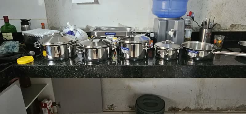 foto de Jogo de Panelas Solar em Aço Inox Fundo Triplo 6 Peças Tramontina
