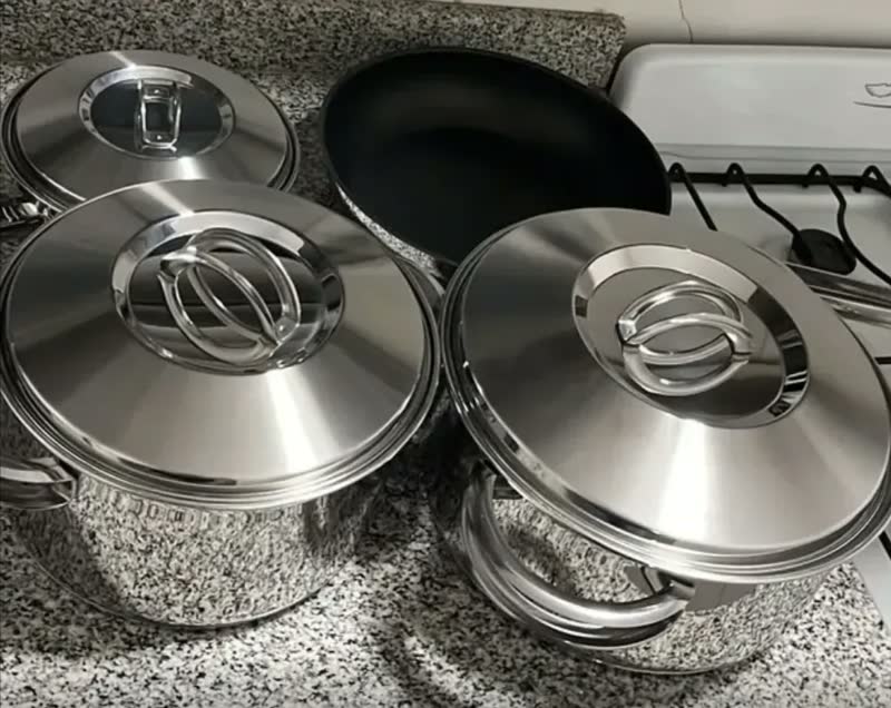 foto de Jogo de Panelas Solar em Aço Inox Fundo Triplo 6 Peças Tramontina