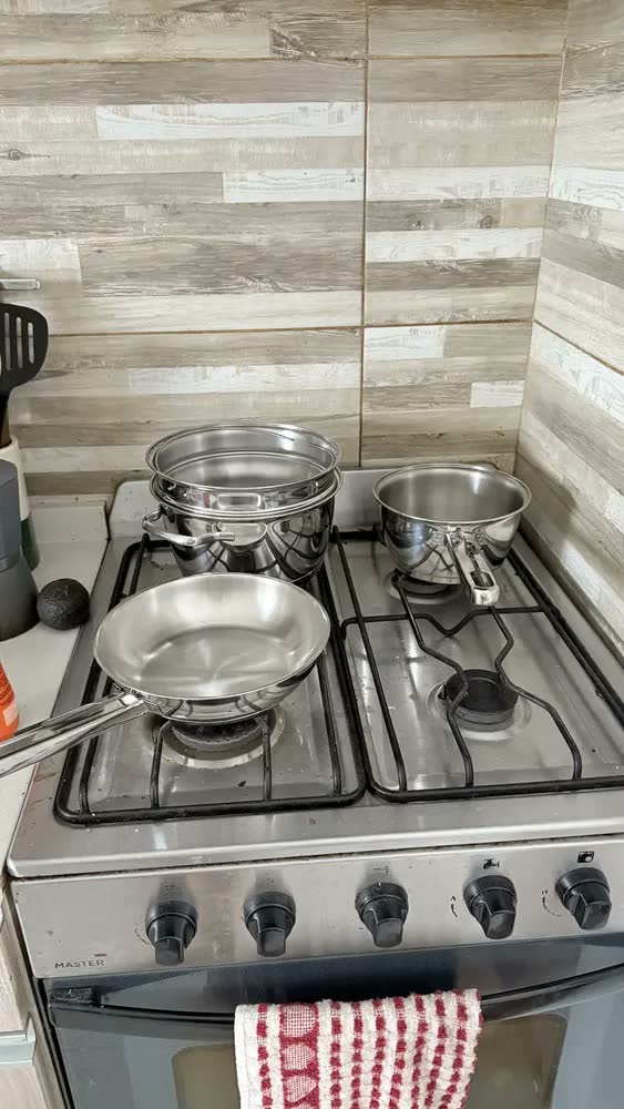 foto de Jogo De Panelas Tramontina Aço Inox Fundo Triplo Allegra 4pc