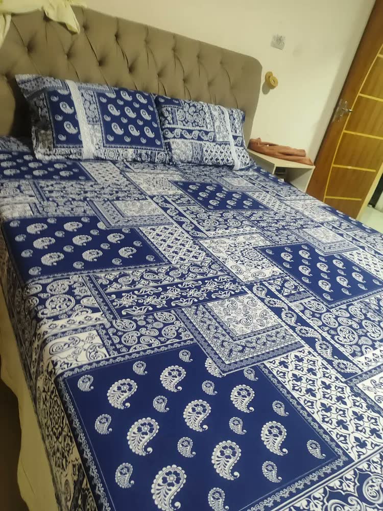 foto de Kit Lençol Queen Estampado Malha 100%  Algodão Com  Elástico