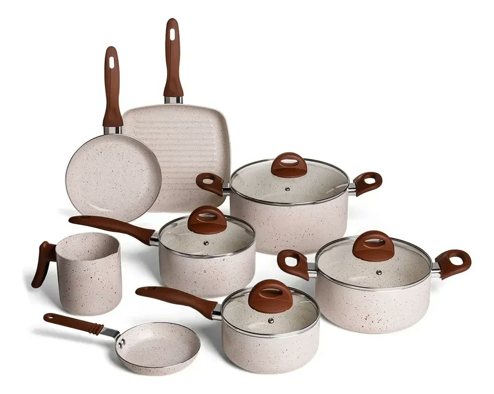 foto de Conj de Panelas 8 Peças Ceramic Life Smart Plus Vanilla - Brinox