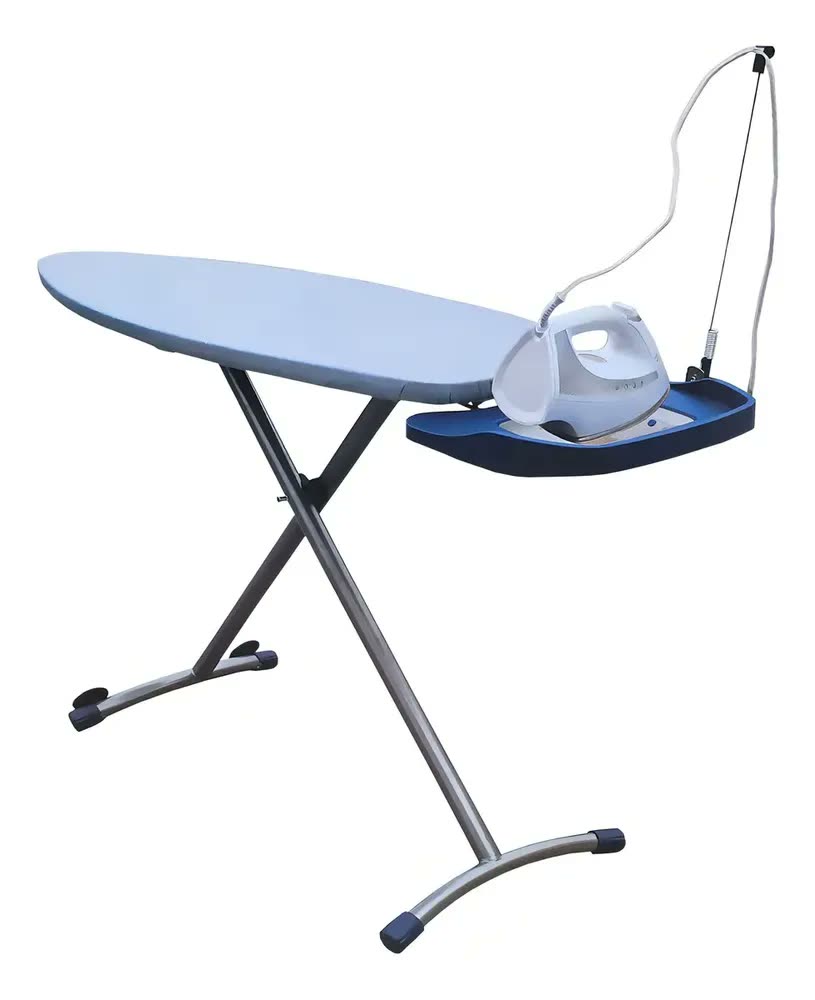 foto de Tábua De Passar Roupa Grande Dobrável Ergonômica Cor Azul Lisa