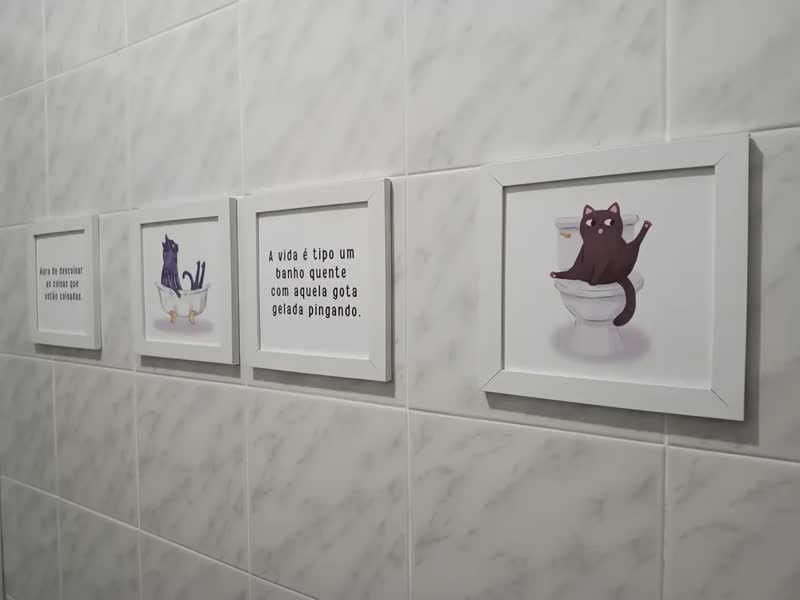 foto de Kit Quadro Decorativo Sala Cozinha Banheiro Lavabo Peixes