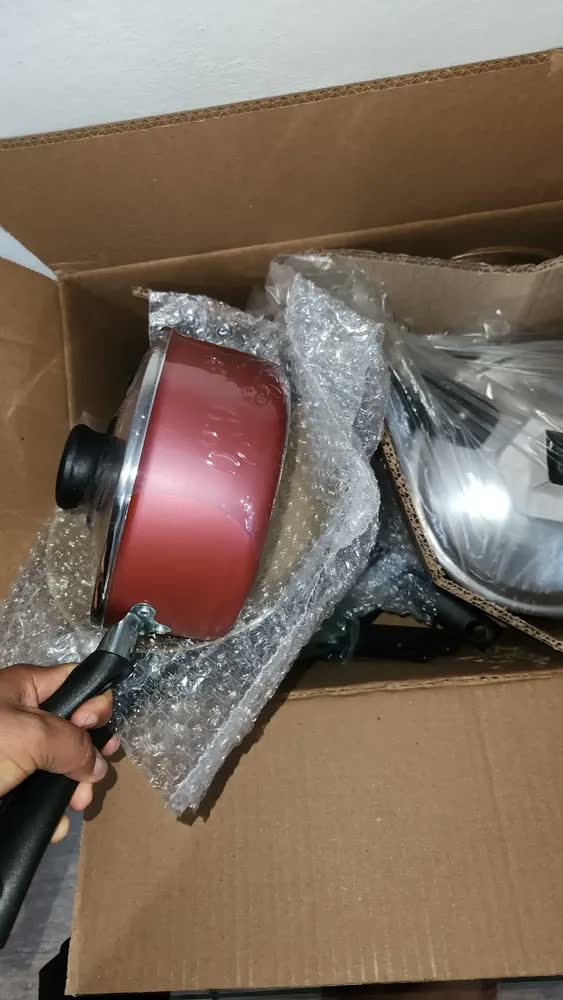 foto de Jogo De Panelas Tramontina Antiaderente Vermelho 8 Peças