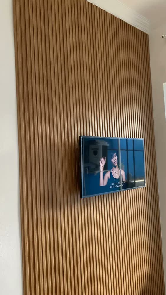 foto de Painel Ripado Interno Em Wpc 2,90m X 15cm Cor Carvalho