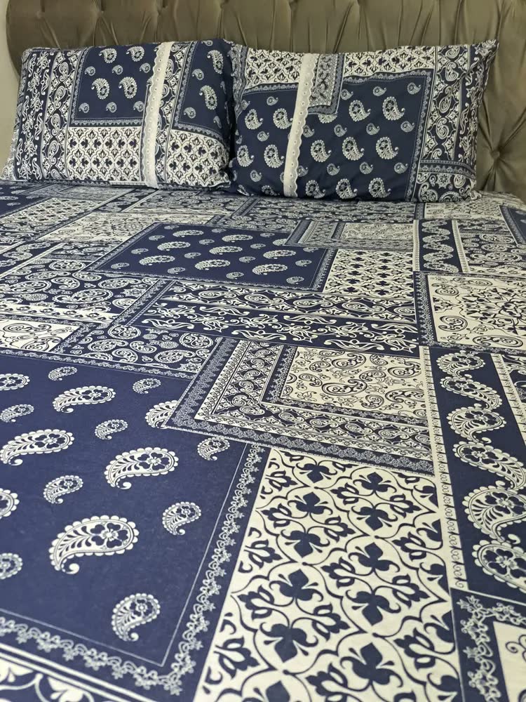 foto de Jogo De Lençol Queen Estampado Elástico Malha 100% Algodão