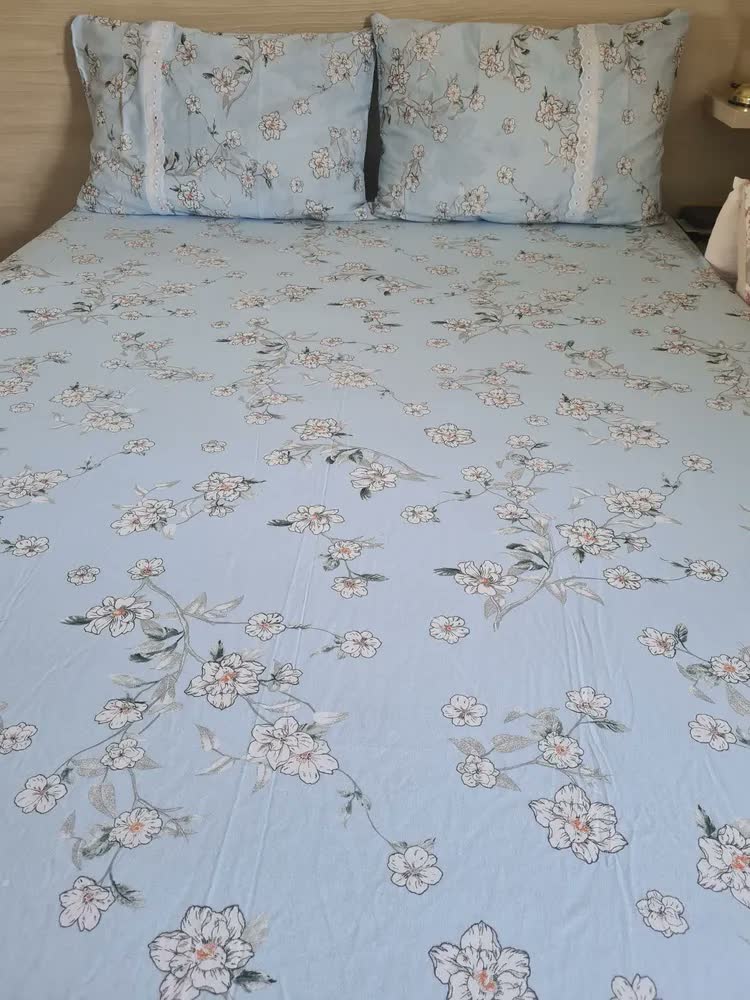 foto de Kit Lençol Queen Em Malha 100% Algodão Com Design Moderno