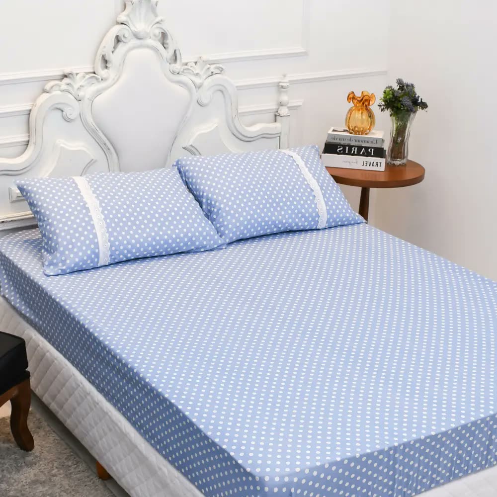 Kit Lençol Queen Em Malha 100% Algodão Com Design Moderno