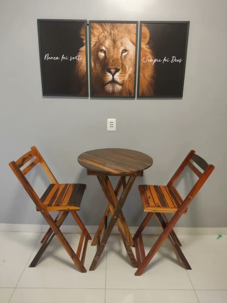 foto de Quadro Decorativo Leão Nunca Foi Sorte Sempre Foi Deus Azul