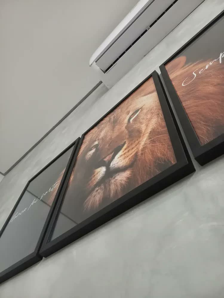 foto de Quadro Decorativo Leão Nunca Foi Sorte Sempre Foi Deus Vidro