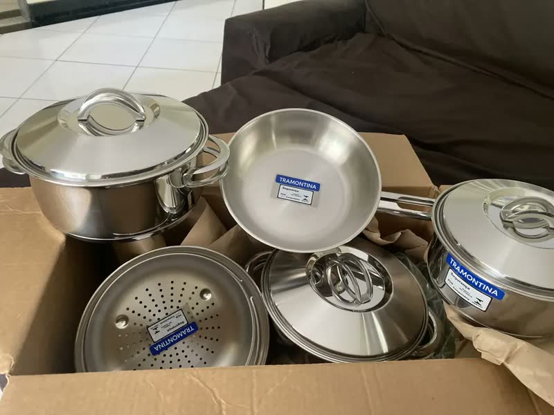 foto de Jogo Panelas 5 Peças Aço Inox Fundo Triplo Solar 65510780 Tramontina