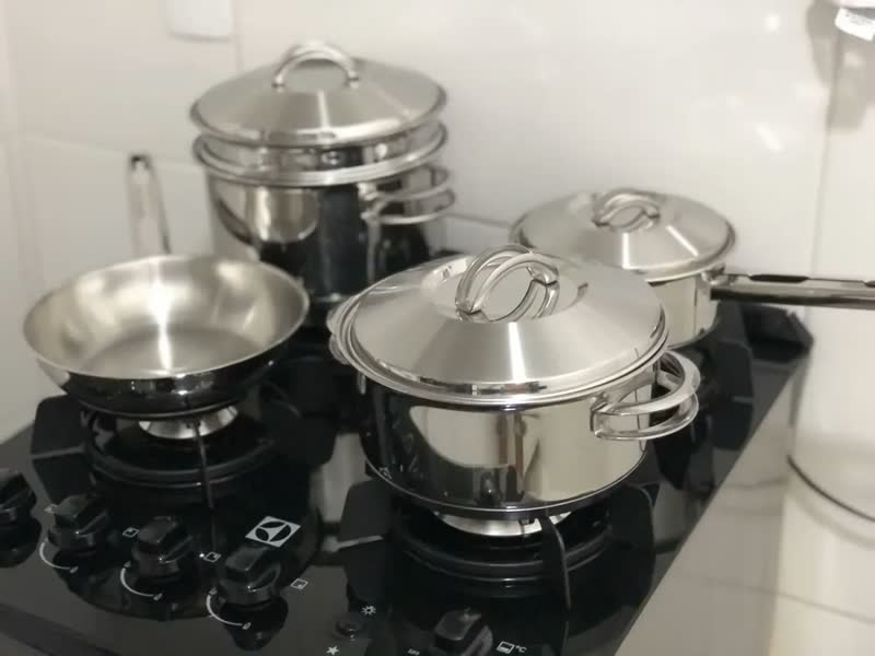 foto de Jogo Panelas 5 Peças Aço Inox Fundo Triplo Solar 65510780 Tramontina