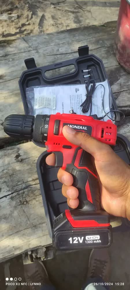 foto de Furadeira e Parafusadeira à Bateria, Mondial, 12V - FPF-06M