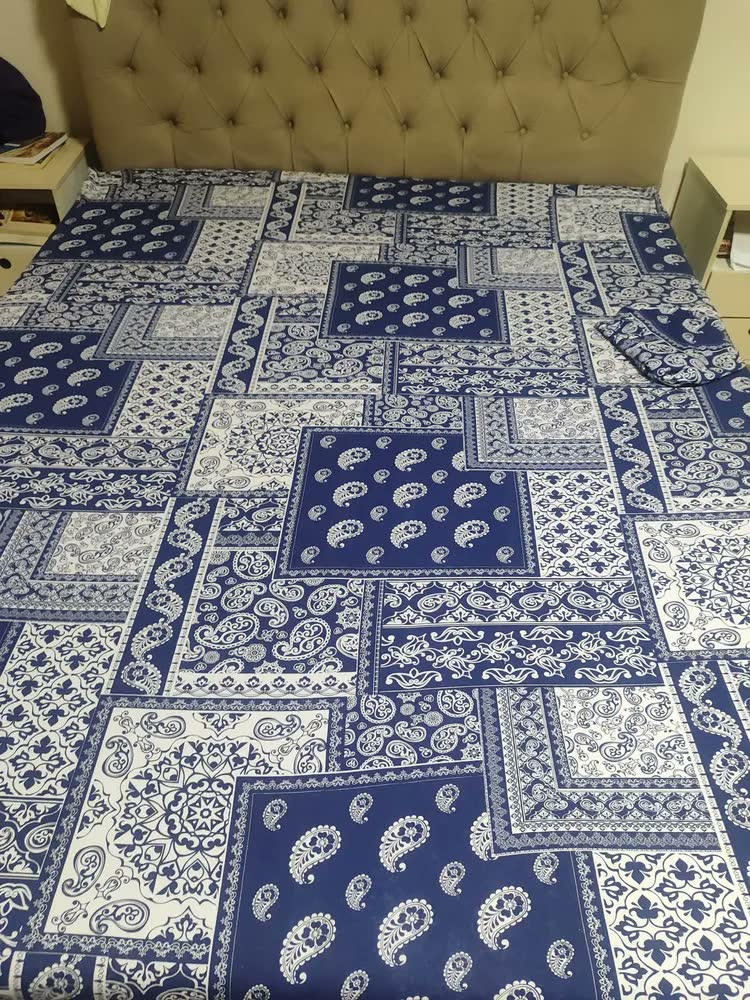 foto de Jogo Lençol Queen Box 3 Peças Malha 100% Algodão Toque Macio