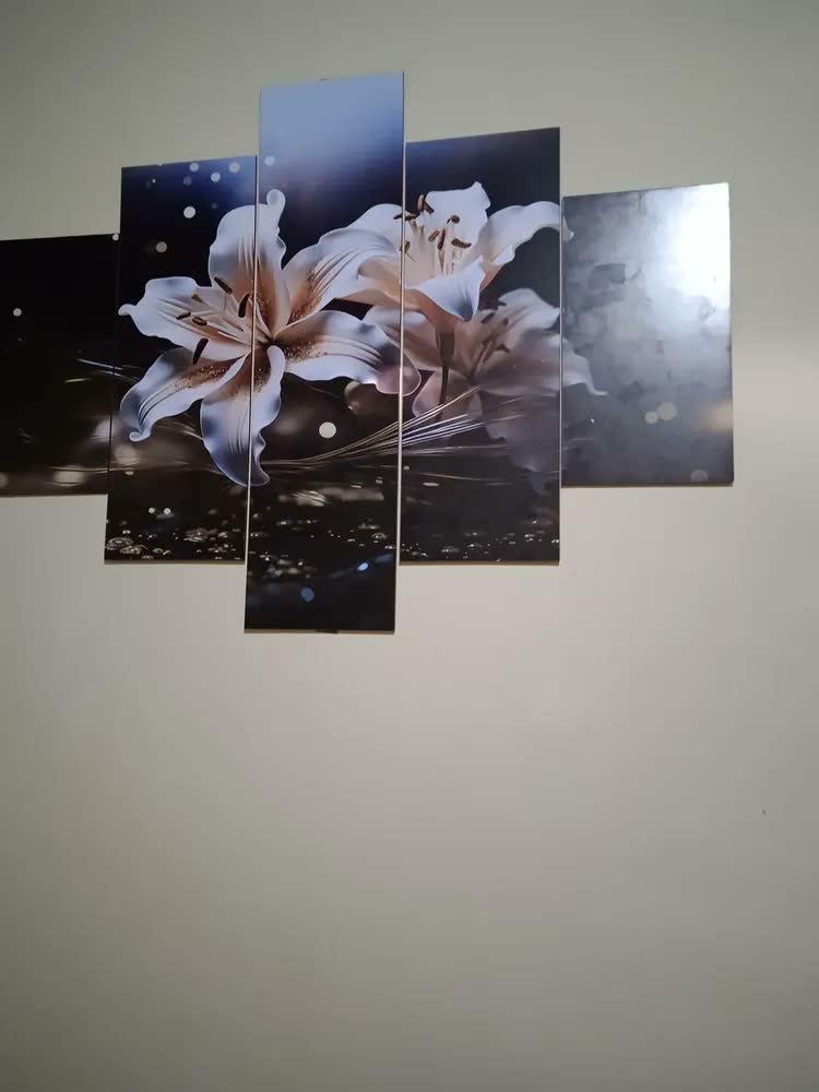 foto de Quadros Decorativos Vasos De Flores Mosaico Luxo Sala Quarto