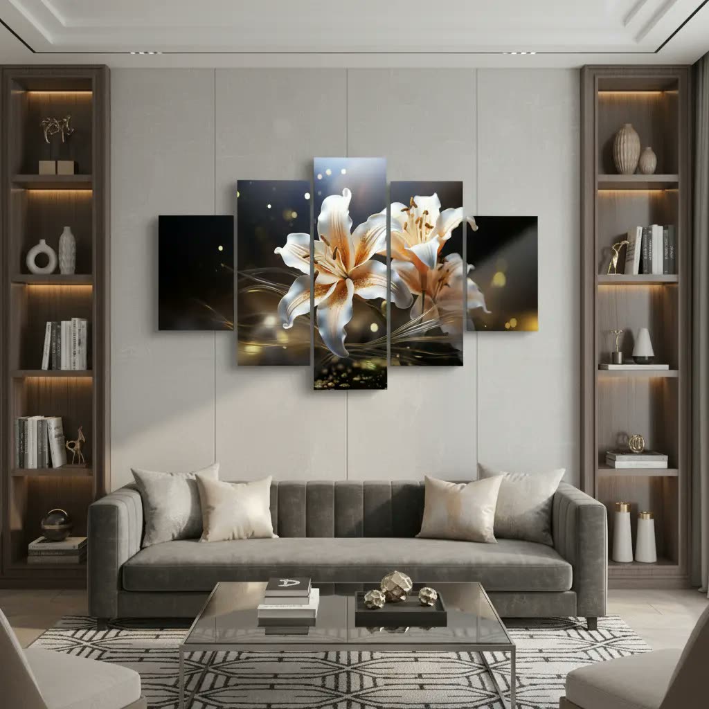 Quadros Decorativos Vasos De Flores Mosaico Luxo Sala Quarto