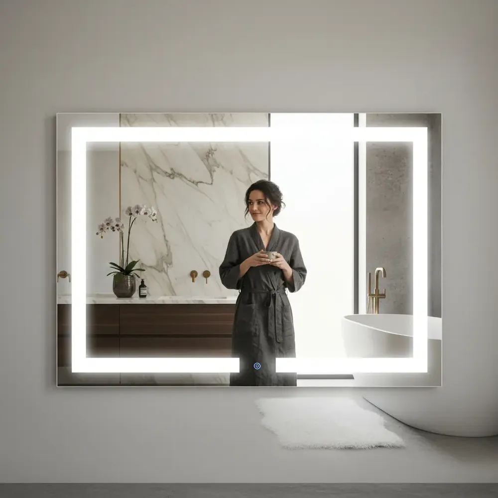 Espelho Led Maquiagem 50x70cm Iluminado Touch Screen